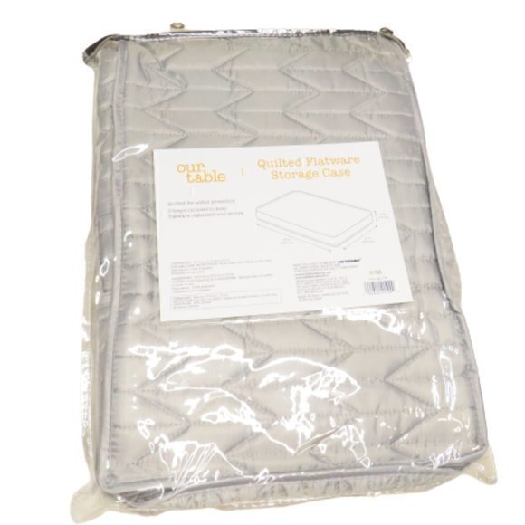 Our Table Quilted Flatware Storage Case Grey - Picture 2 of 7